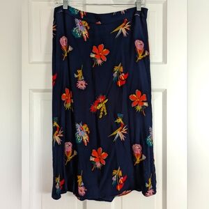 Madewell Colorful Floral Midi Skirt Size 10